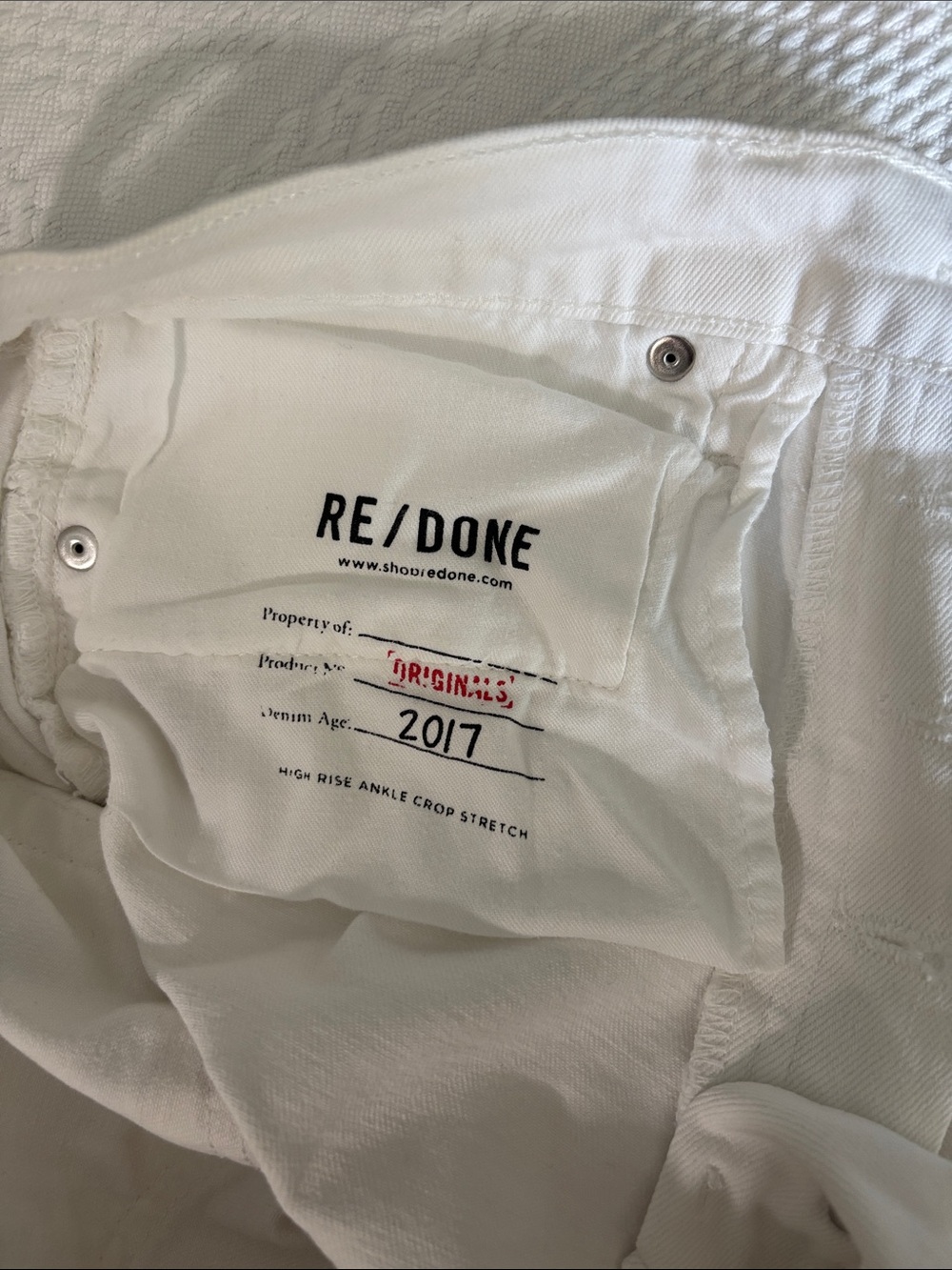 Re/Done Off-White Button-Fly Jeans - Picture 2 of 11